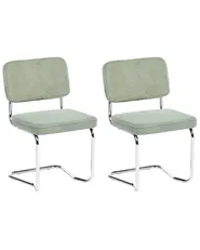 Set med 2 matstolar IRWIN Bouclé Ljusgrön_1080653