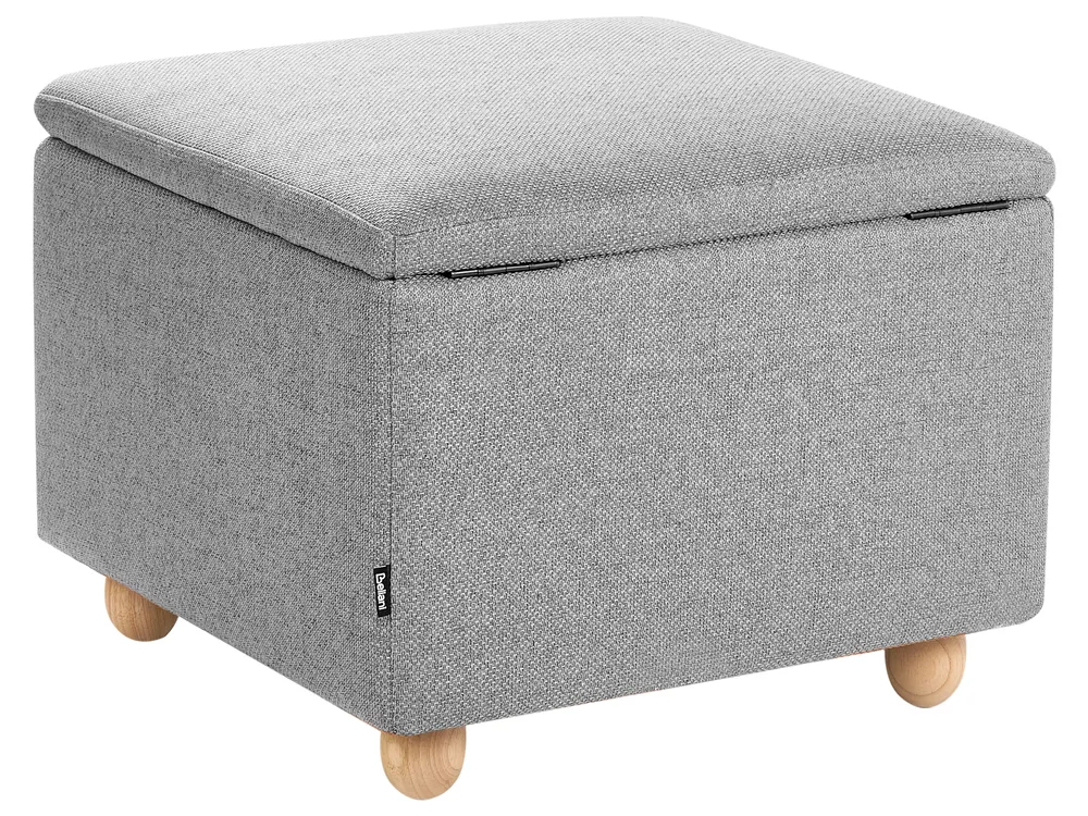 Storage Pouffe FERNDALE Fabric Light Grey_1056252