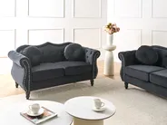Sofa 2 Seater SKIEN Velvet Black_743257