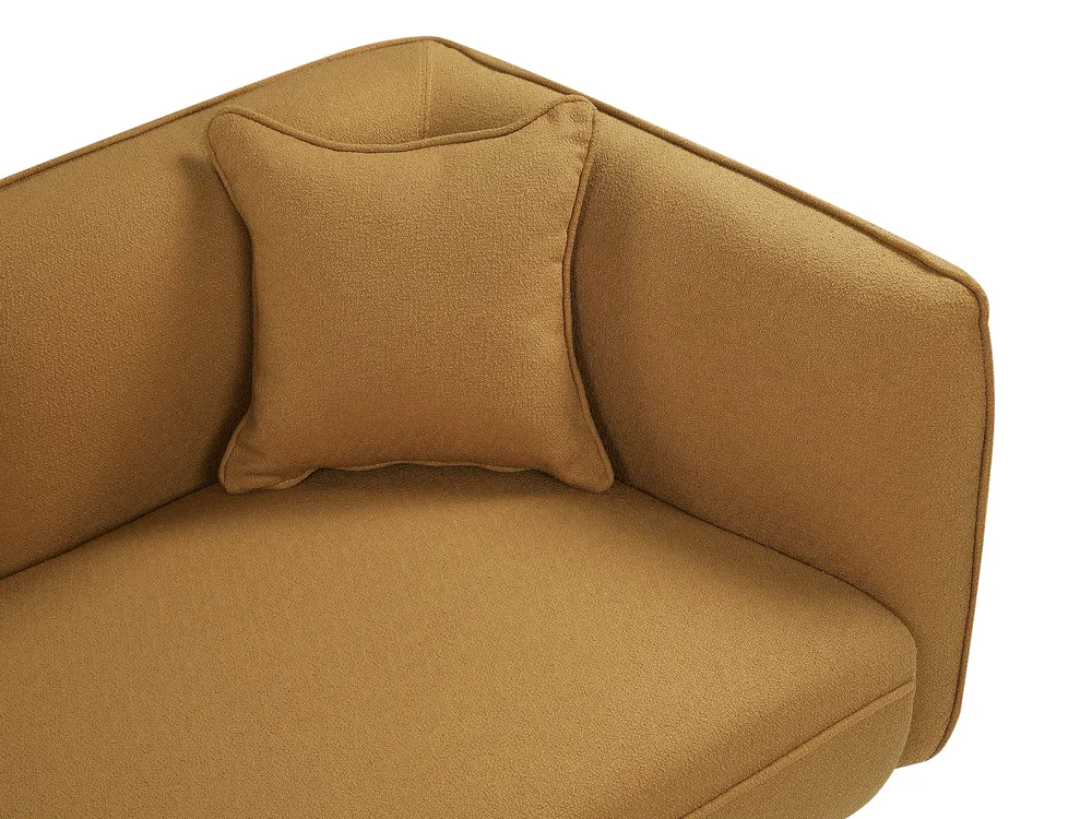 Right-Hand Chaise Longue CHEVANNES Boucle Mustard_895435