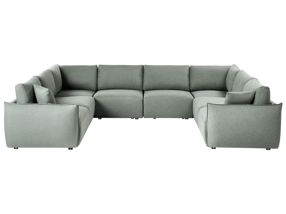 Modular U-Shape Sofa 8 Seater MESNALI Fabric Green