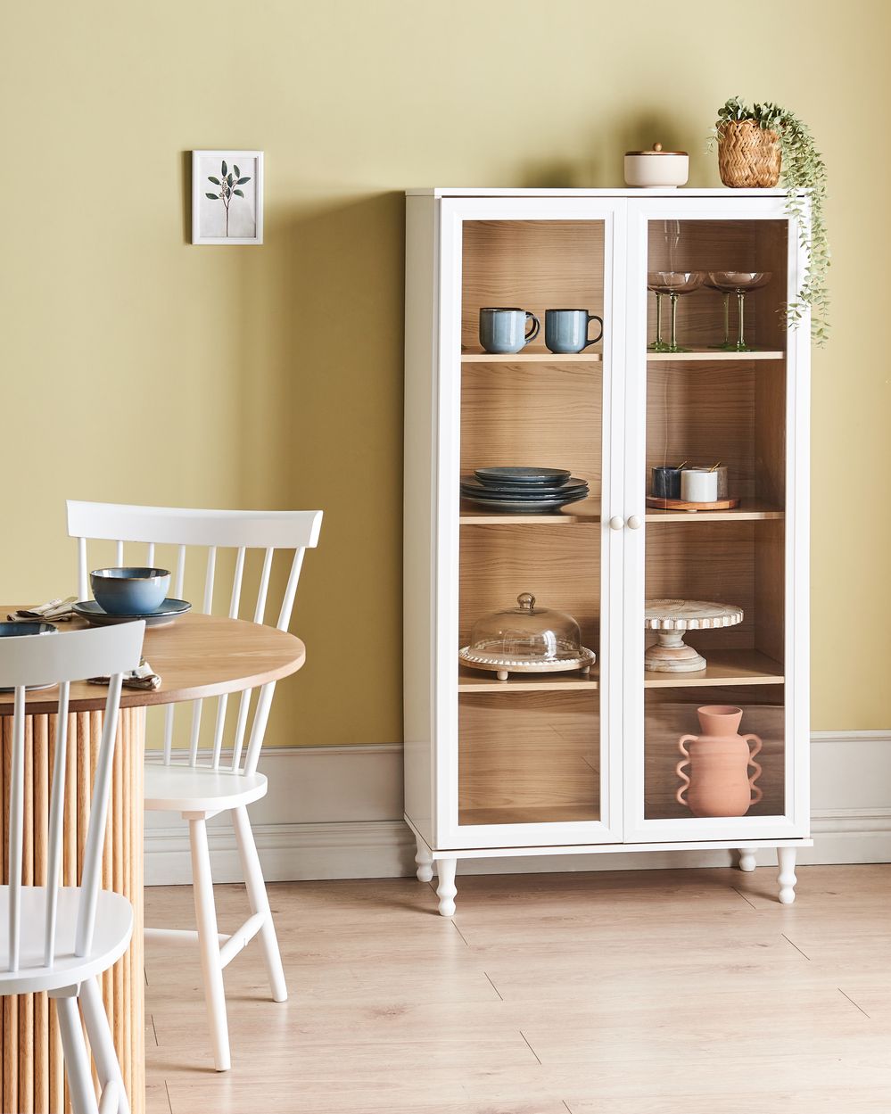 Glass Display Cabinet TINGLEDALE 80 cm White