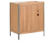 Outdoor Kitchen Cabinet with Sink IVREA Brown/ Silver Certified Acacia Wood_988102