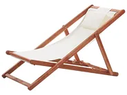 Folding Deck Chair AVELLINO Acacia Wood Off-White_779442