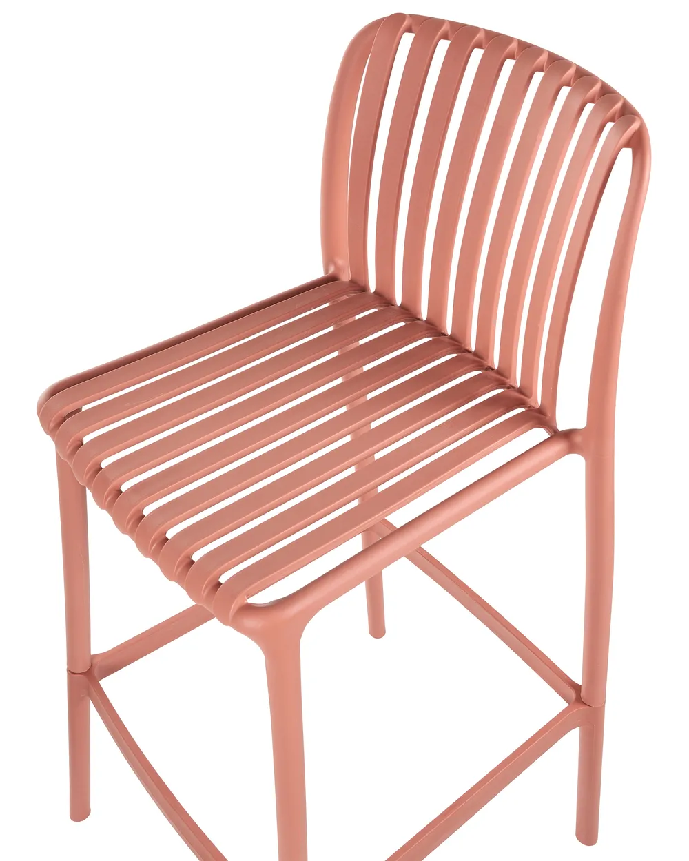 Set of 2 Bar Chairs ARICCIA 2 in 1 Synthetic Material Light Red_1001775