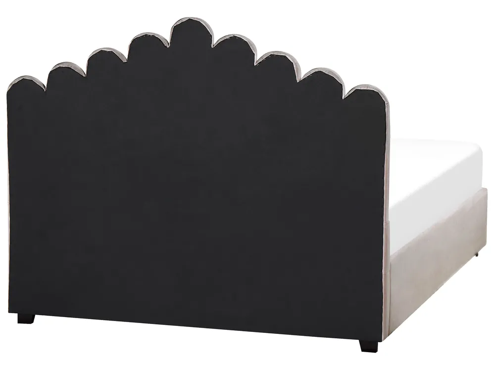 Säng med förvaring VINCENNES Sammet Taupe 160 x 200 cm_837314