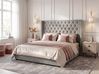 Ottoman Bed LUBBON Velvet Light Grey 180 x 200 cm (EU Super King)