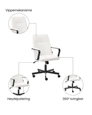 Kontorstol CAROGA Bouclé Hvit_1059671