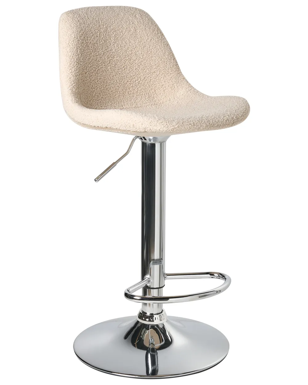 Set of 2 Bar Stools KAHLA Swivel Boucle Light Beige_1011229