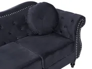 Living Room Set 5 Seater SKIEN Velvet Black_743296