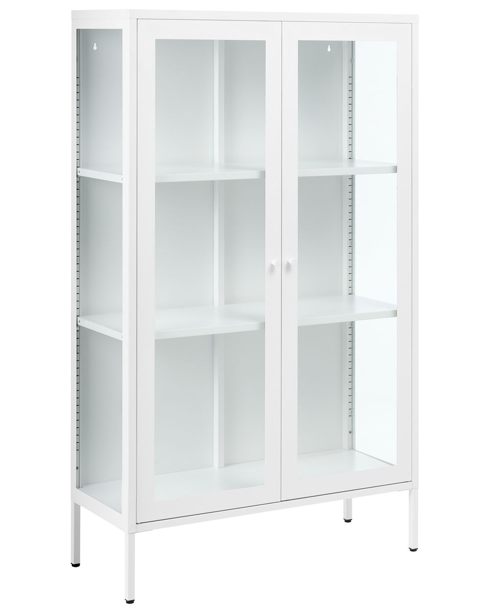 Glass Display Cabinet NASH 90 cm Metal White