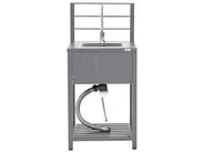 4 Piece Outdoor Kitchen Set with Sink VIGGIANO Grey Metal_981012