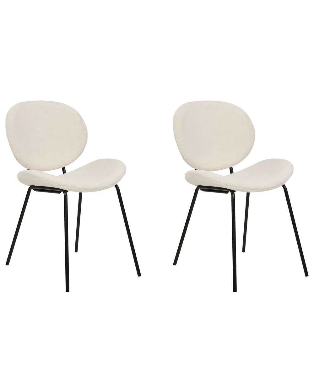 Set of 2 Dining Chairs LUANA Boucle White_886486