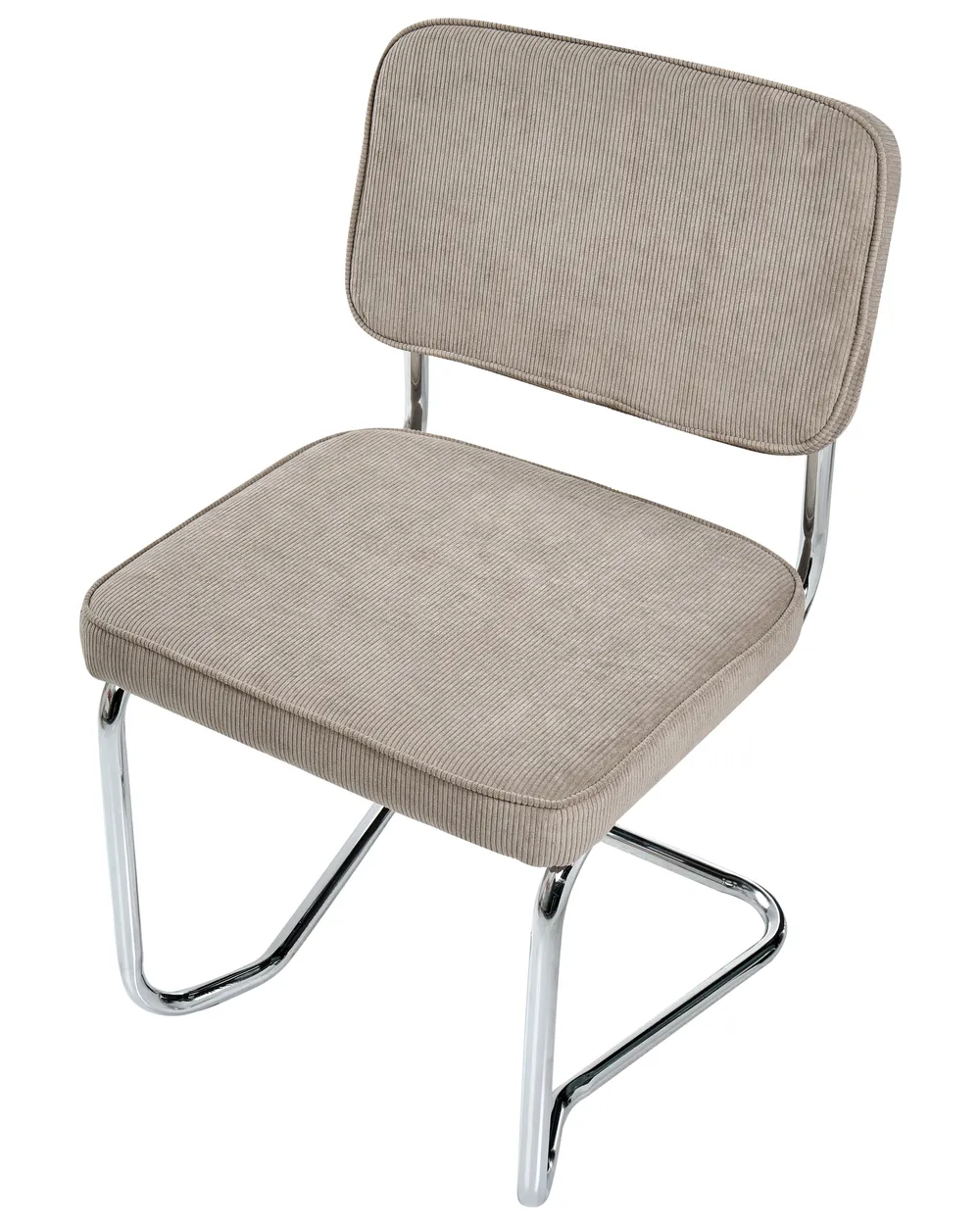 Set of 2 Dining Chairs IRWIN Corduroy Taupe_970320