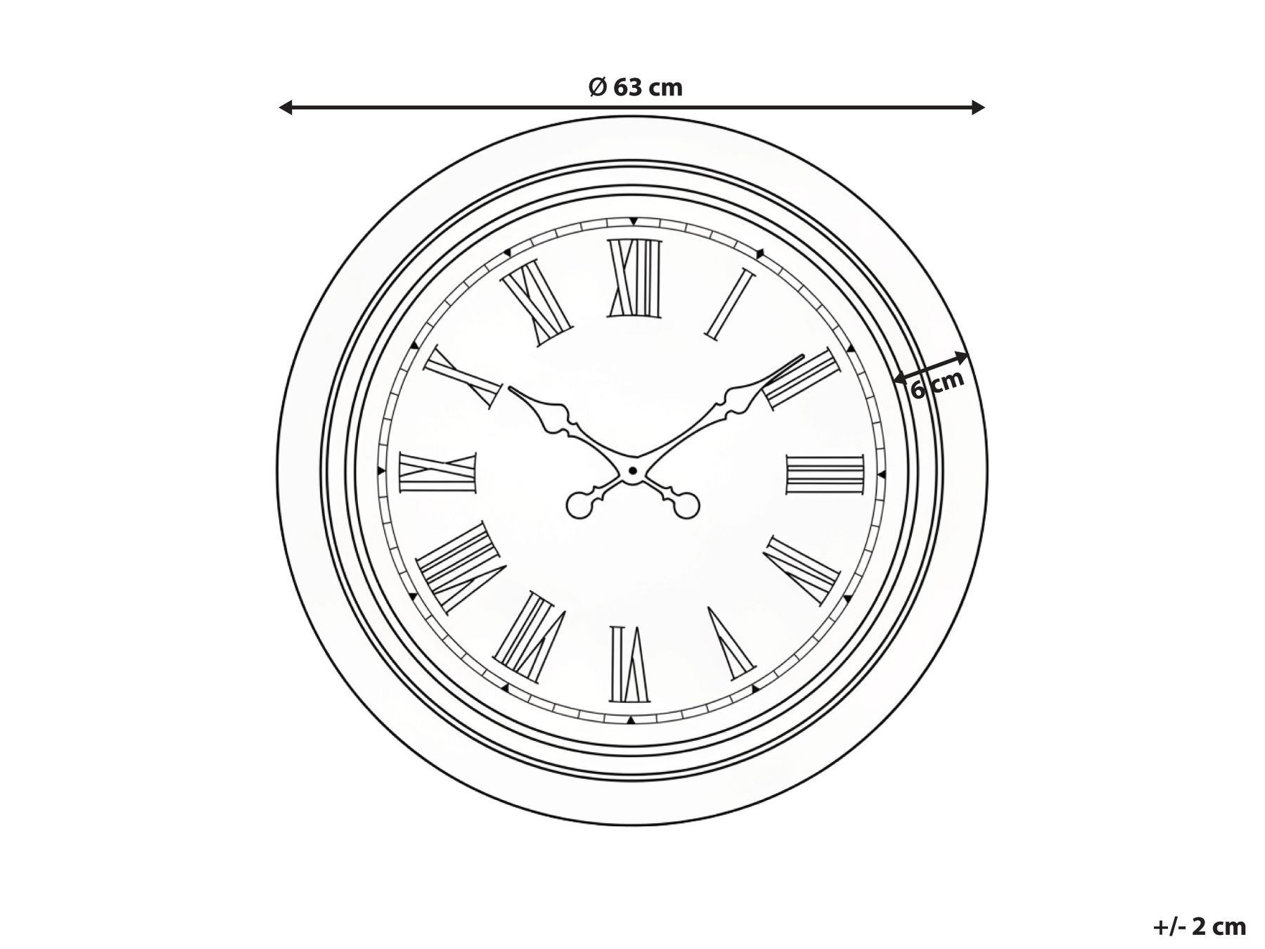 Wall Clock VILLENA 63 cm Black_1032705