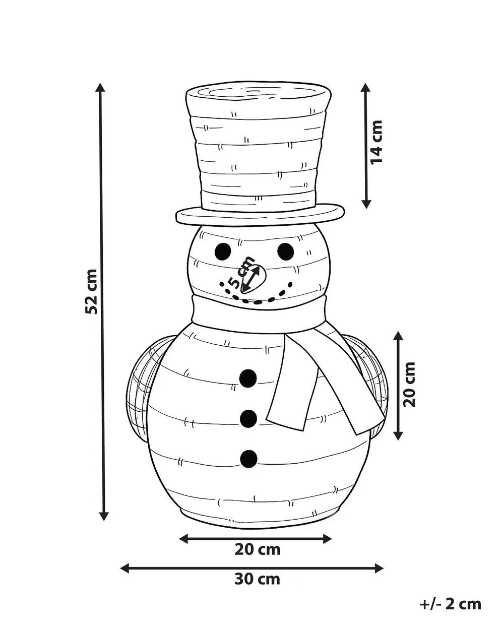 Christmas Decoration LED OLAFSVIK 52 cm Snowman Natural_1015880