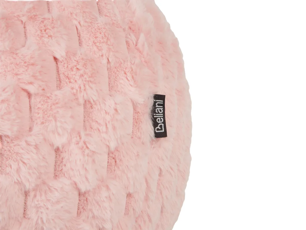 Throw Cushion ROSEA 30 x 30 cm Faux Fur Pink Solid_936061