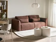 Bäddsoffa 3-sits VAXHOLM med förvaring Bouclé Brun_1026751