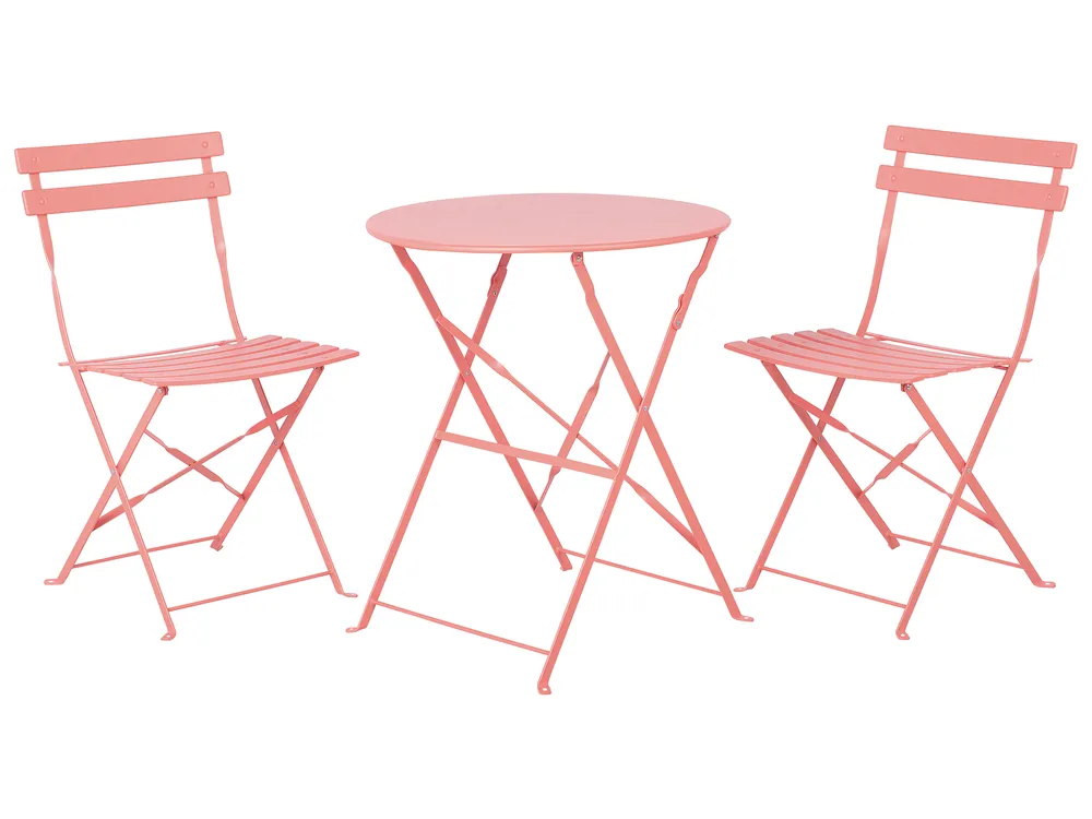 Bistro Set Folding FIORI Metal Coral