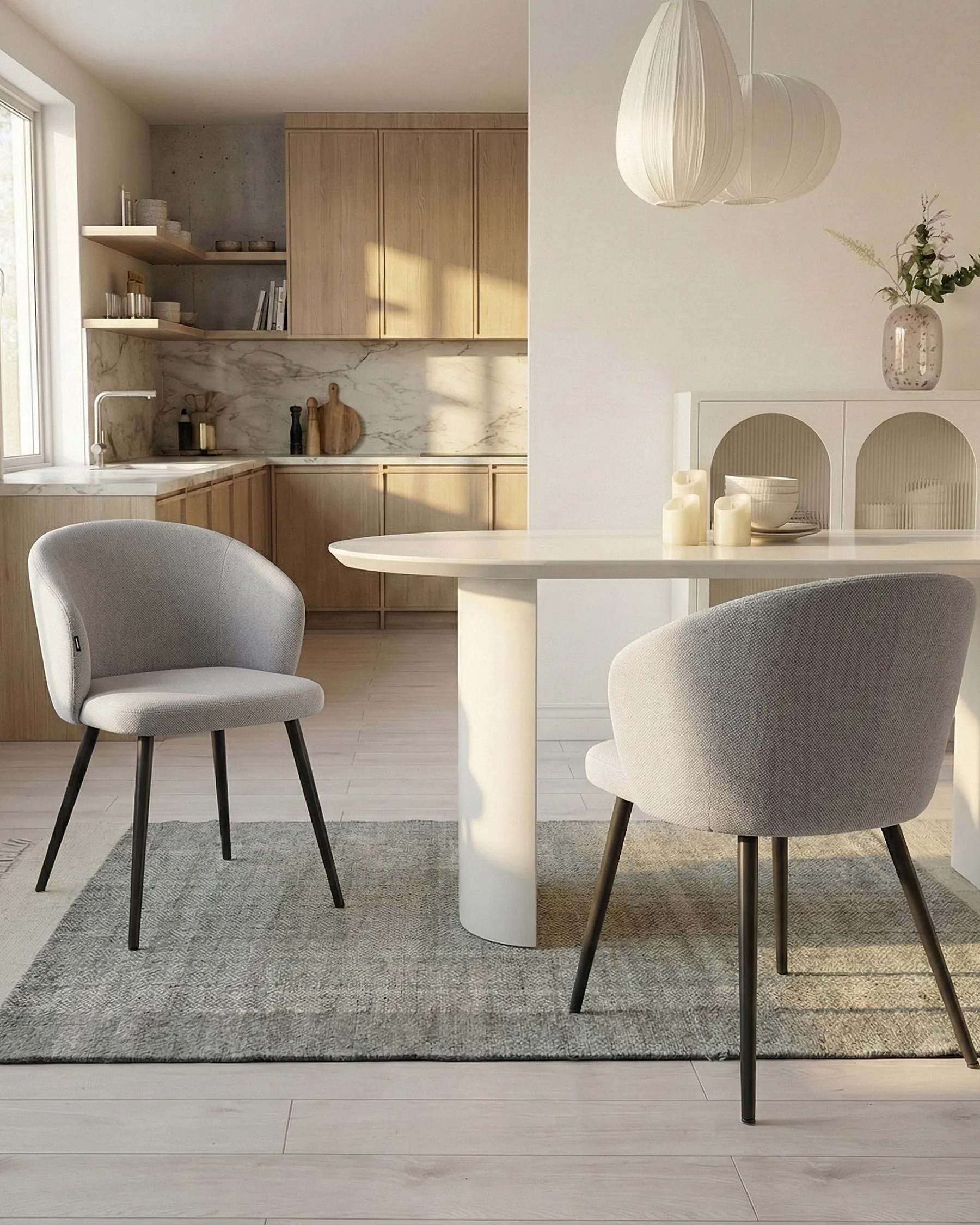 Set med 2 matstolar MOUNDVILLE Off-White_1055269