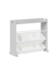 Shelf with 9 Storage Boxes COLLIE 78 cm Grey_963109