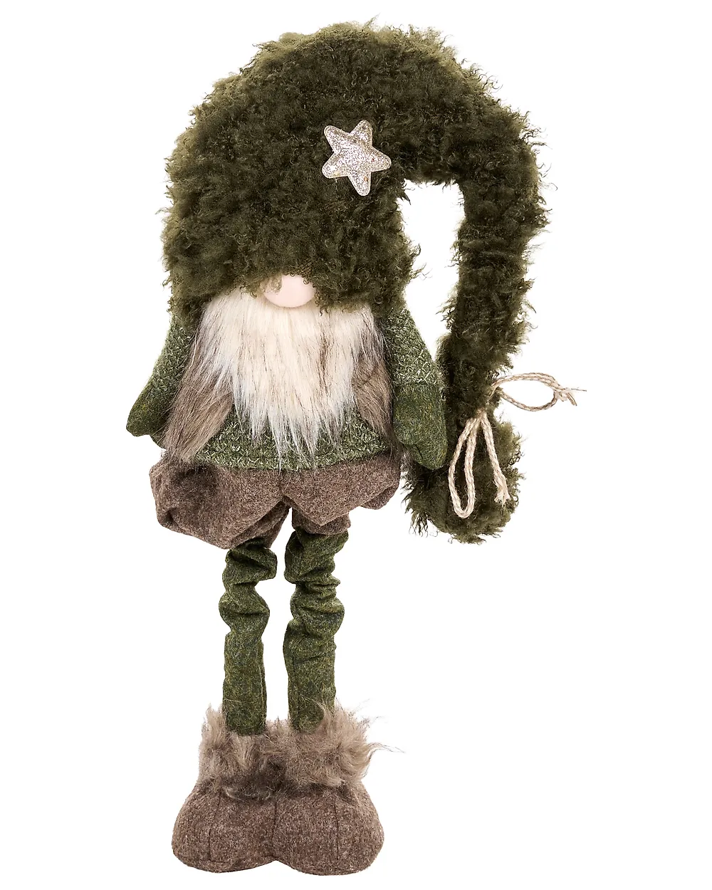 Sett med 2 juledekorasjoner PORRAS 44-57/57-70 cm Nisse Brun/grønn_1174996