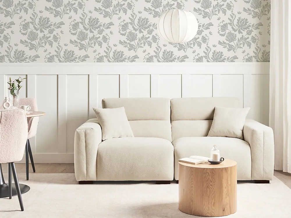 Sofa 3 Seater FAUSKAN Fabric Beige_1175676
