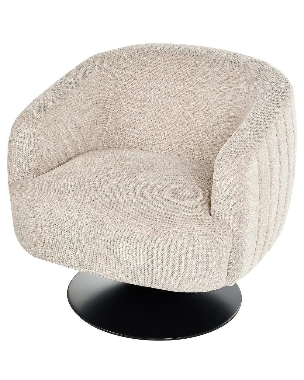 Swivel Armchair NORAGER Fabric Light Beige_1165191