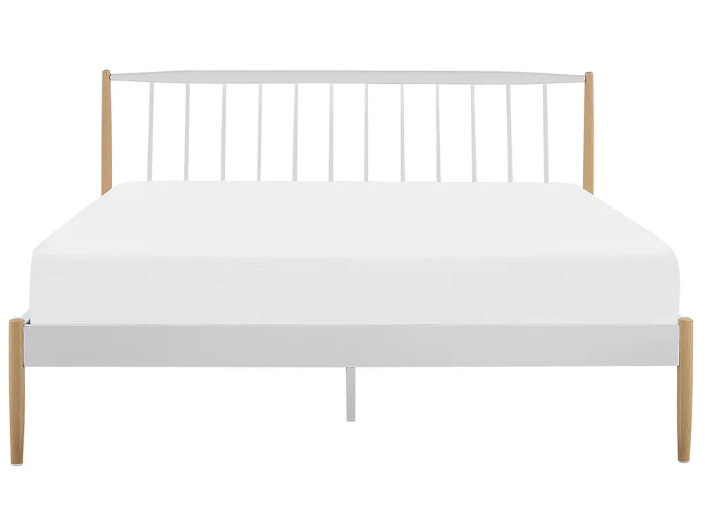 Säng med lamellram Metall MAURS 180 x 200 cm Vit_794548