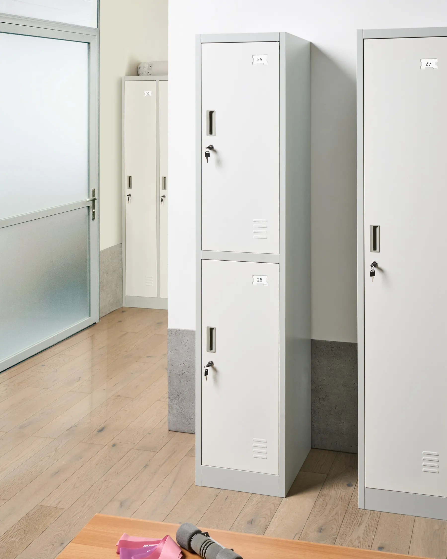 2-Tier Storage Locker ATHLETE Metal Grey/ White_1011864