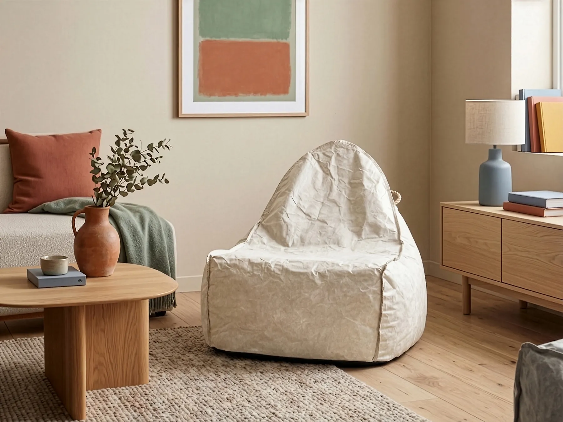 Säkkituolin päällinen DROP 63 cm 75 cm Vaaleanharmaa_1168999