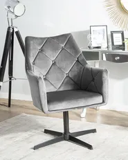 Swivel Armchair VAKSALA Velvet Dark Grey_745310