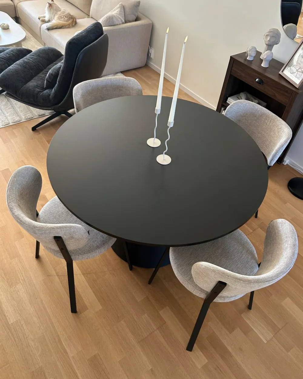 Matbord OYEN Svart 120 cm 120 cm_1023927