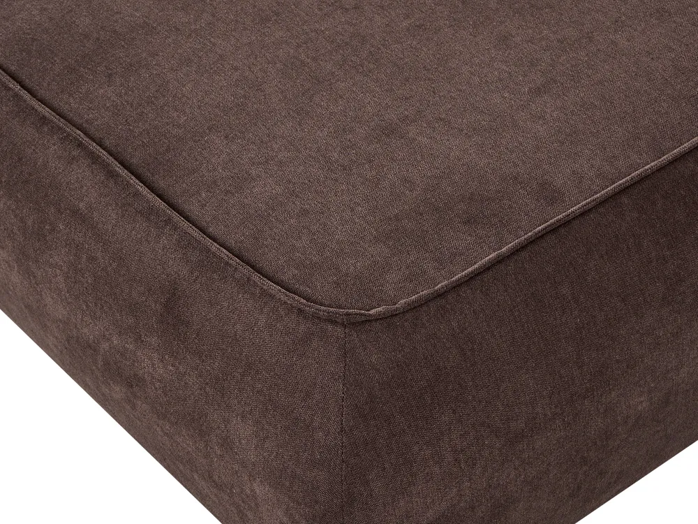 Sofa 3 Seater SALLA with Ottoman Fabric Dark Brown_1057931