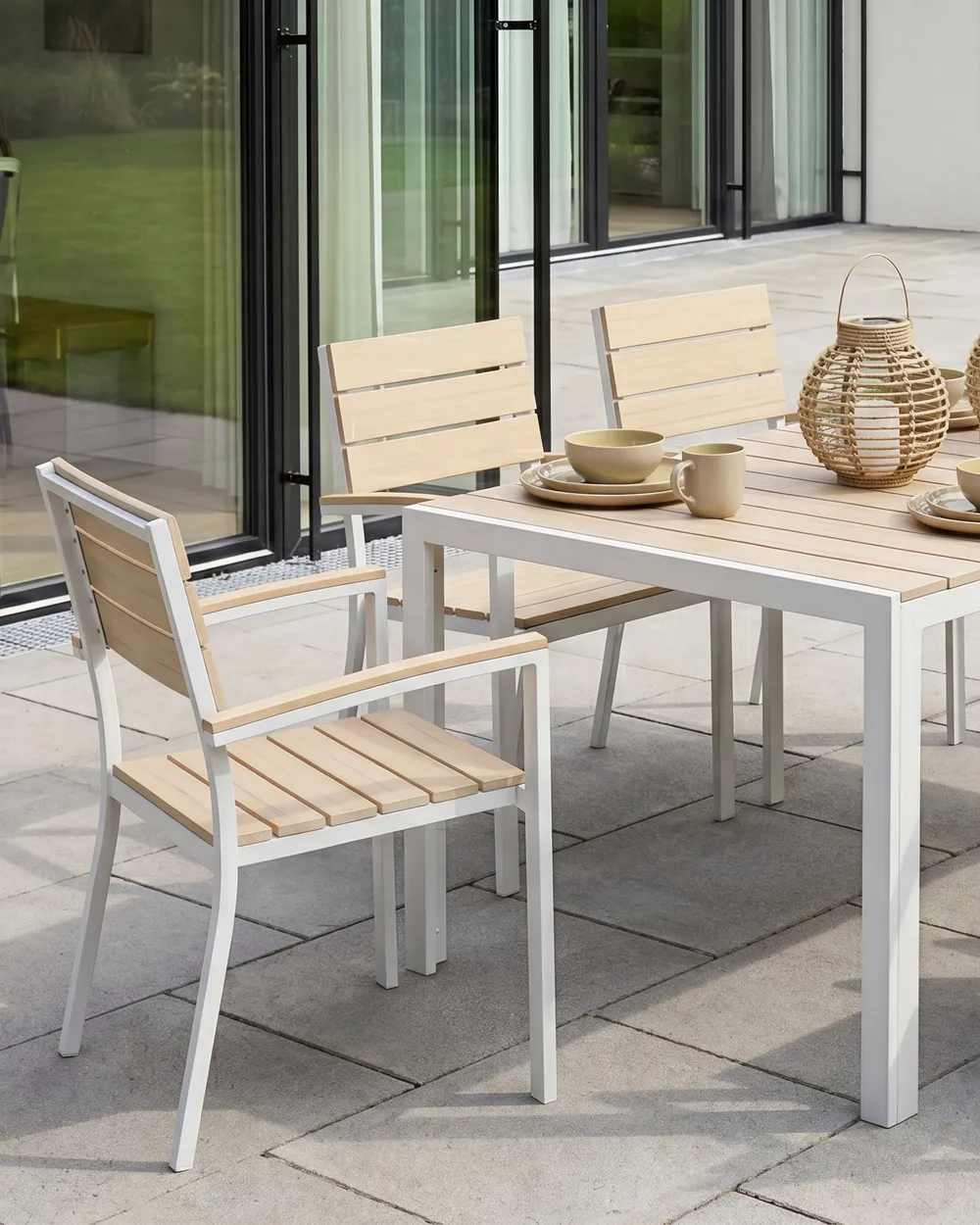 Set of 6 Garden Chairs COMO Beige