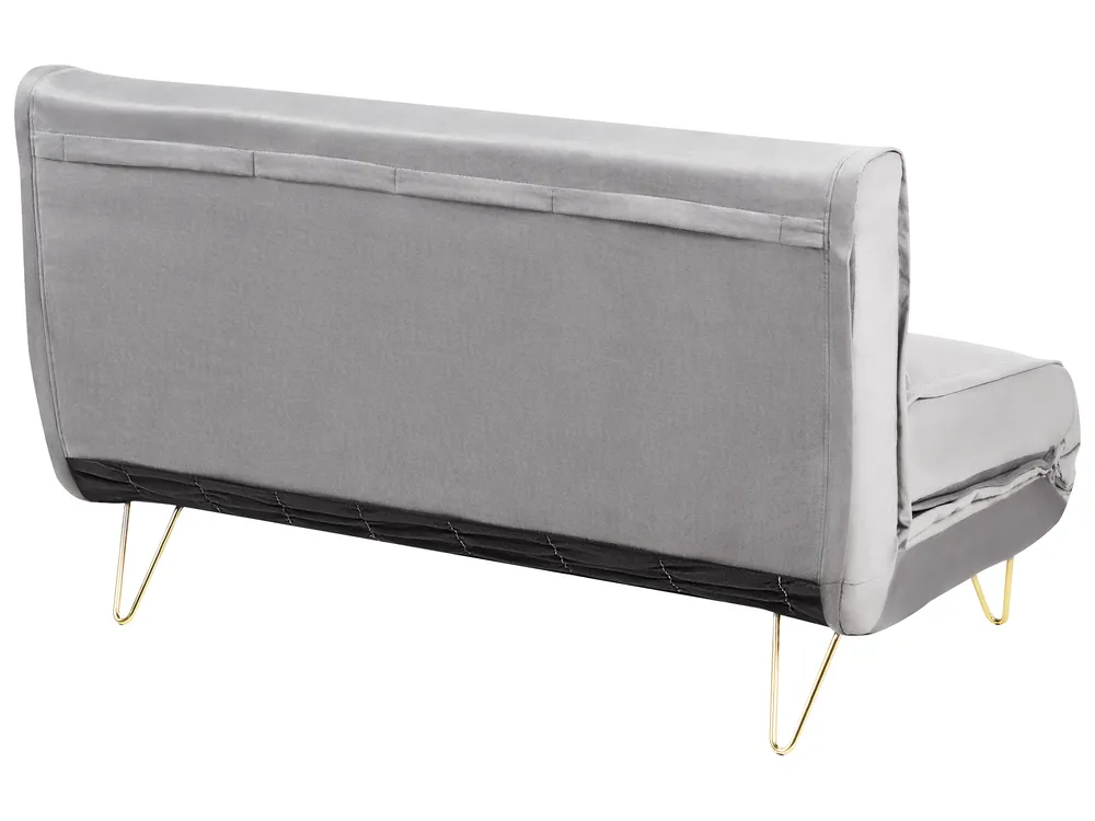 Sofa Bed 2 Seater VESTFOLD Velvet Grey_937881