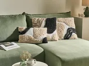 Koristetyynysetti 3 kpl ALSTONIA 30 x 50 cm 45 x 45 cm Puuvilla Musta Abstrakti kuvio_1040049
