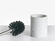 5-Piece Bathroom Accessories Set PERENE Terrazzo Effect White Terrazzo_996686