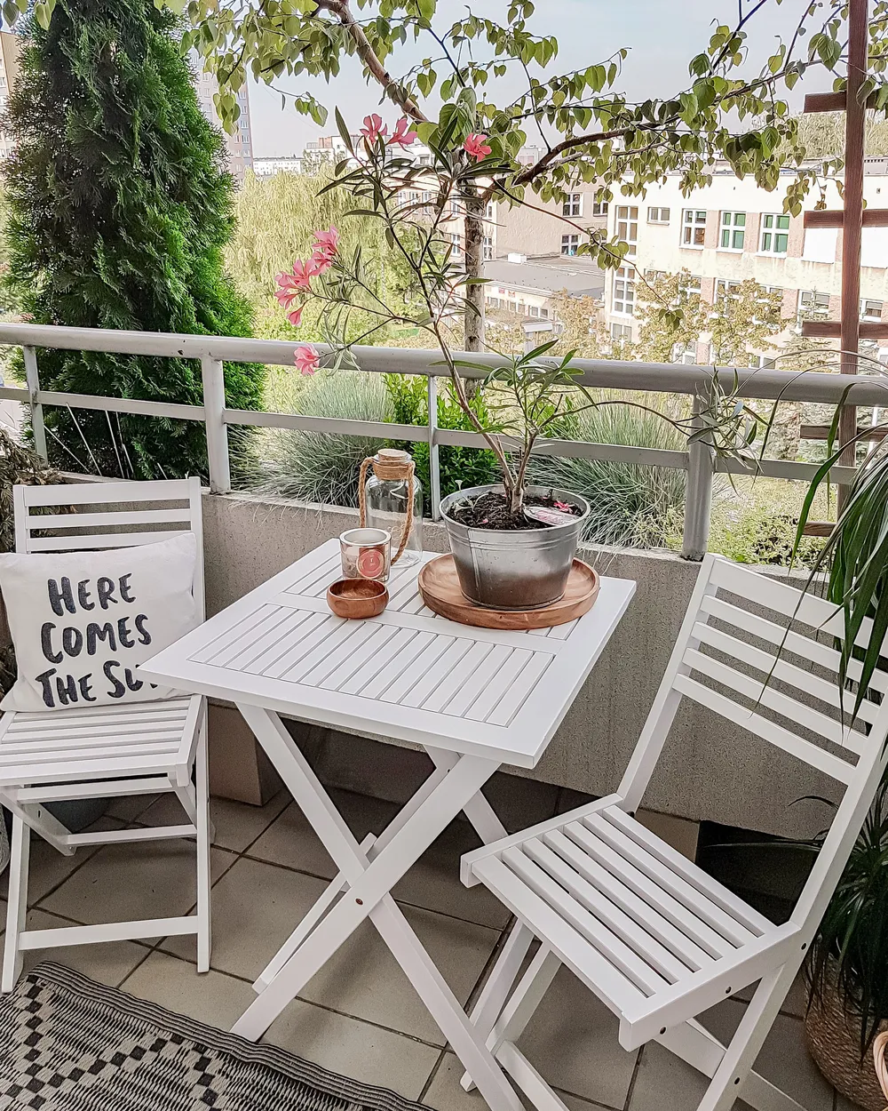 Bistro Set Folding FIJI Acacia Wood White_777398