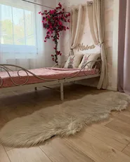 Fuskpälsmatta MAMUNGARI Beige 60 x 180 cm_1156435