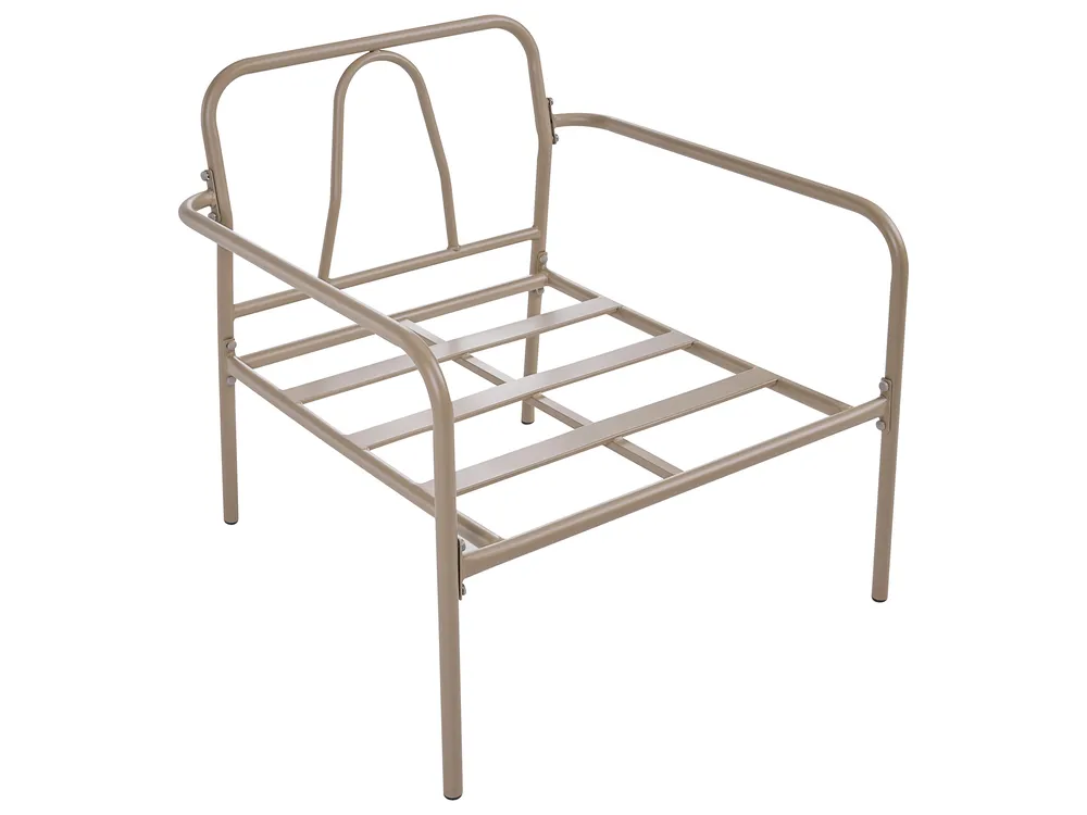 Trädgårdssoffgrupp med bord 4-sits NESSO Metall Ljusbeige_1082960