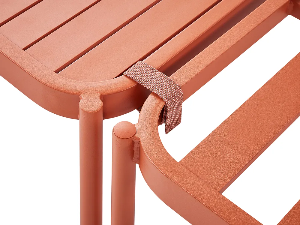 Loungesett til hagen med bord 2-seters TERRACINA Metall Oransje_826681