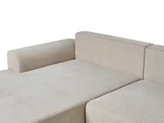 Hörnbäddsoffa 3-sits NUBORG Chenille Ljusbeige Vänstervänd_1017682