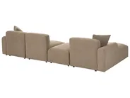 Modular Corner Sofa 3 Seater HEDE with Ottoman Fabric Brown Right Hand_1087440