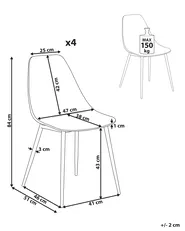 Set of 4 Dining Chairs TAKILMA Transparent_949026
