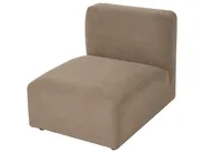 Modular Corner Sofa 3 Seater HEDE with Ottoman Fabric Brown Right Hand_1087460