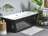 Badkar med rygg mot väggen HASSEL 1700 x 800 mm Svart_1179483