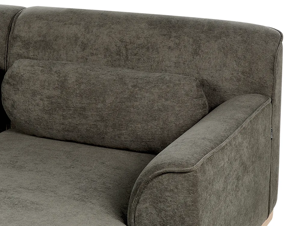 Corner Sofa 3 Seater SIMOS Corduroy Dark Green Right Hand_896923