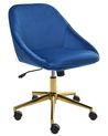 Desk Chair BARDSDALE Velvet Navy Blue