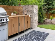 Outdoor Kitchen Cabinet with Sink IVREA Brown/ Silver Certified Acacia Wood_988119